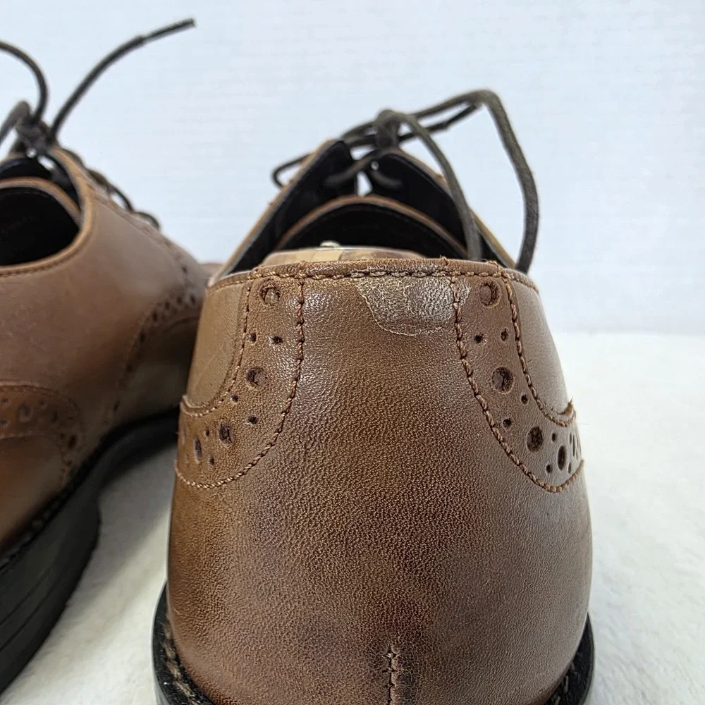 Stacy Adams Mens Brown Leather Cap Toe‎ Oxford Dress Shoes Size 9.5 M 24858